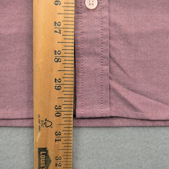 RVCA Shirt Mens XL Pink LS Stretch Oxford Slim Fit Button Down Pocket Casual - Picture 6 of 13
